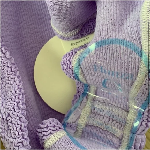 NWT Hunza G crinkle one piece swimsuit in lilac - Picture 7 of 8